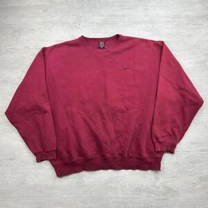 Vintage Nike Team Sweatshirt Adult 2XL Red Burgundy Crewneck Small Swoosh